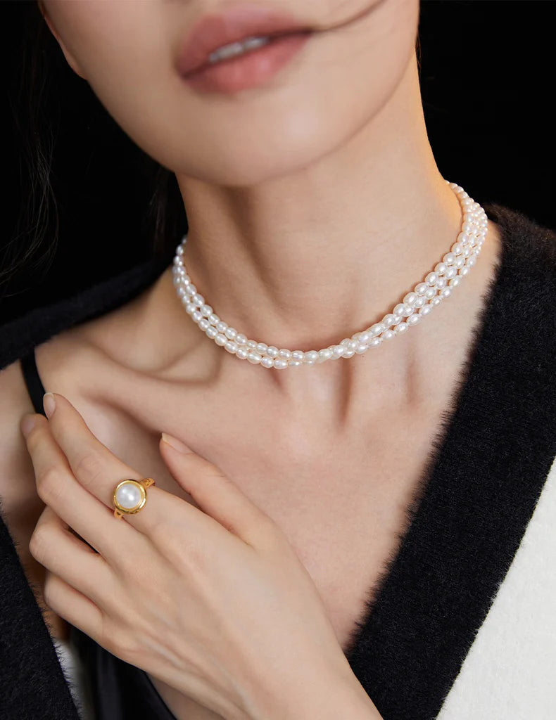 Classic Triple Strand Pearl Necklace