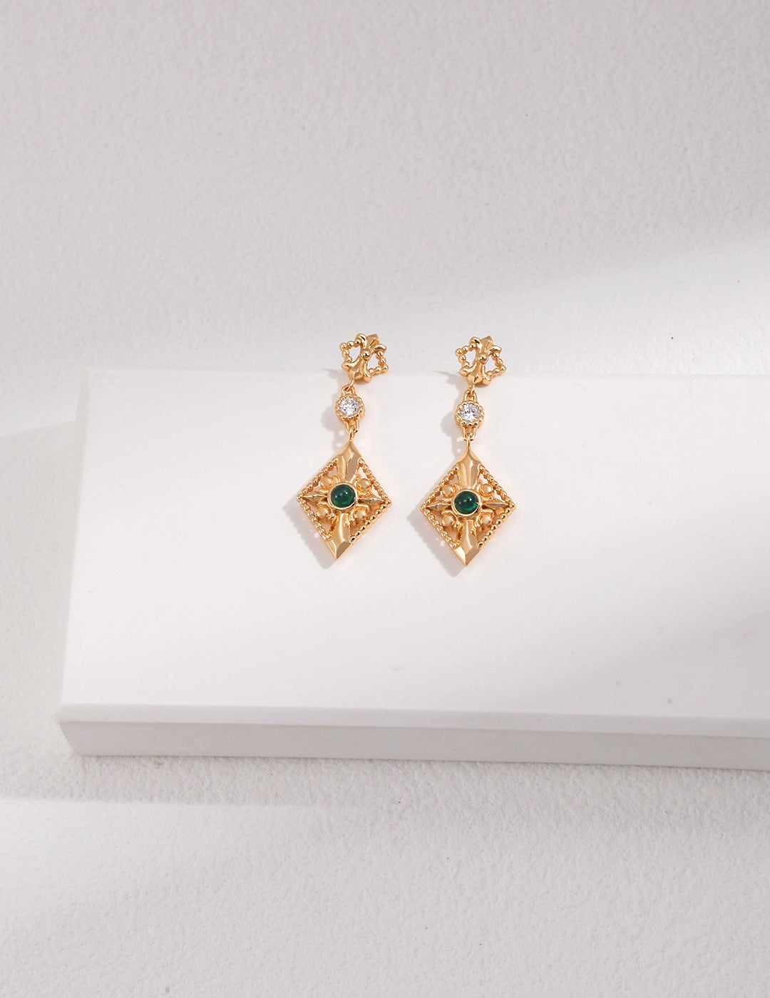 Verdant Square Drop Earrings