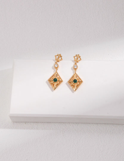 Verdant Square Drop Earrings