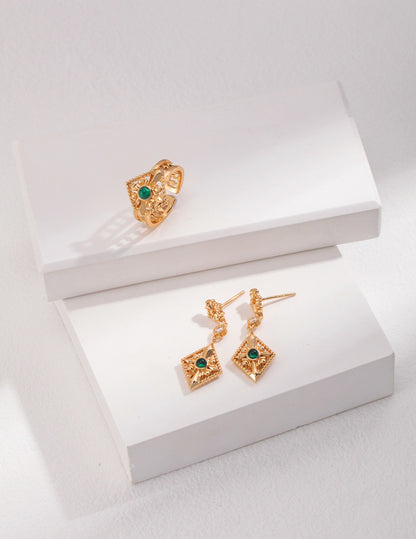 Verdant Square Drop Earrings