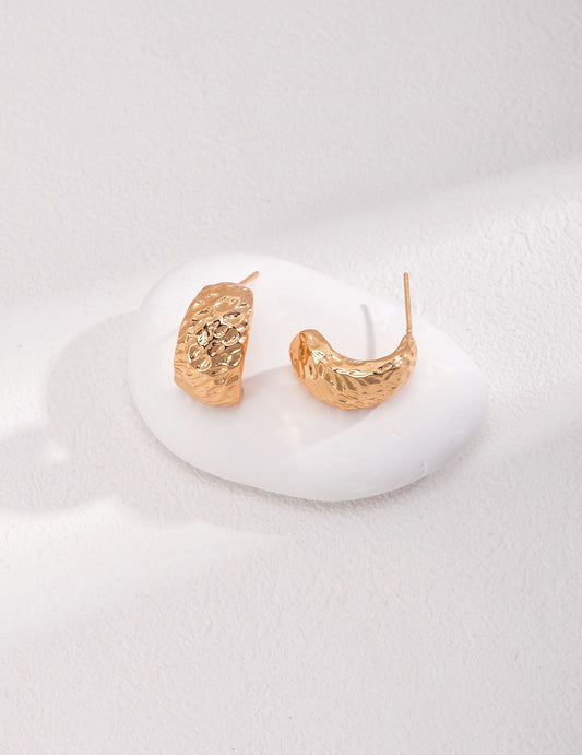 Sun-Kissed Wave Hoop Earrings