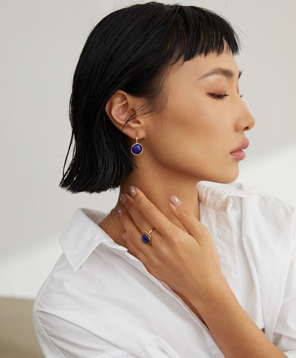 Natural Lapis Lazuli Ocean Earrings