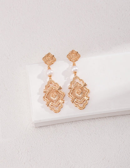 Pearl Flourish Drop Earrings