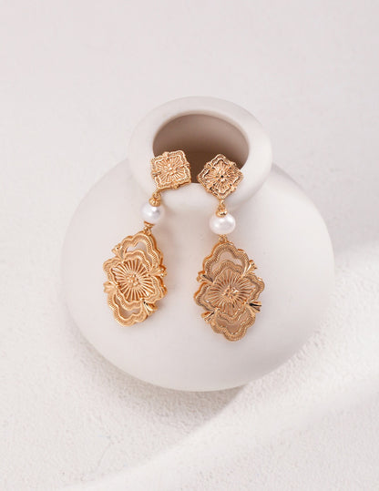 Pearl Flourish Drop Earrings