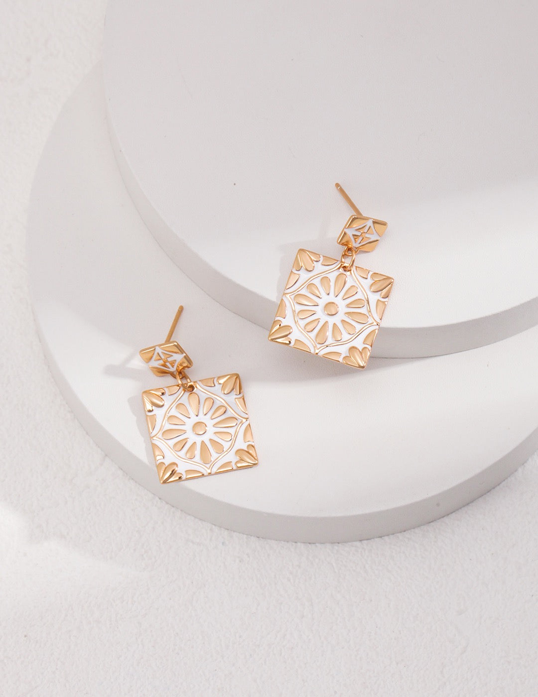 Sunflower Deco Drop Earrings