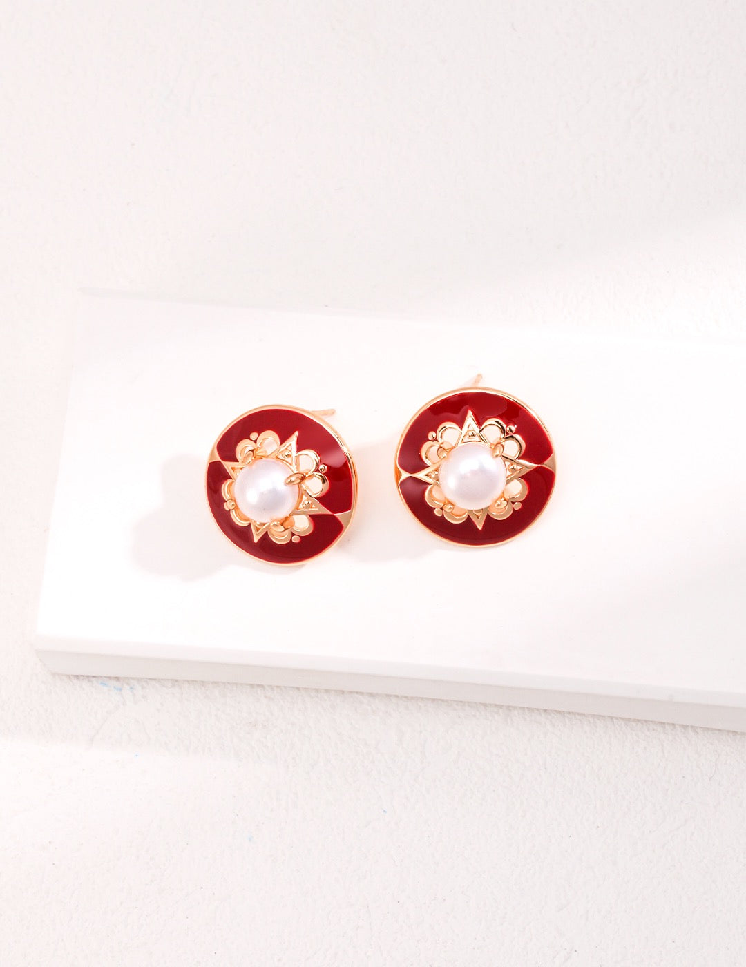 Gilded Rose Stud Earrings