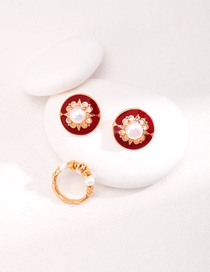 Gilded Rose Stud Earrings