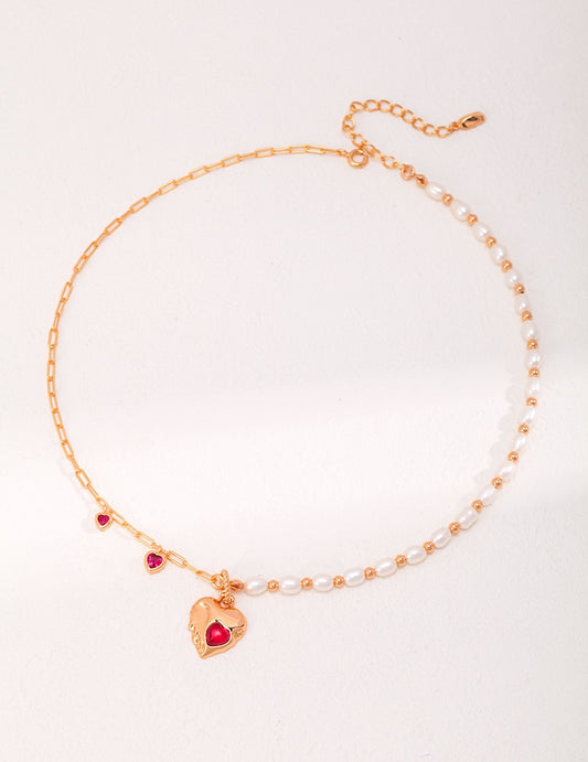 Cherished Heart Pearl Necklace