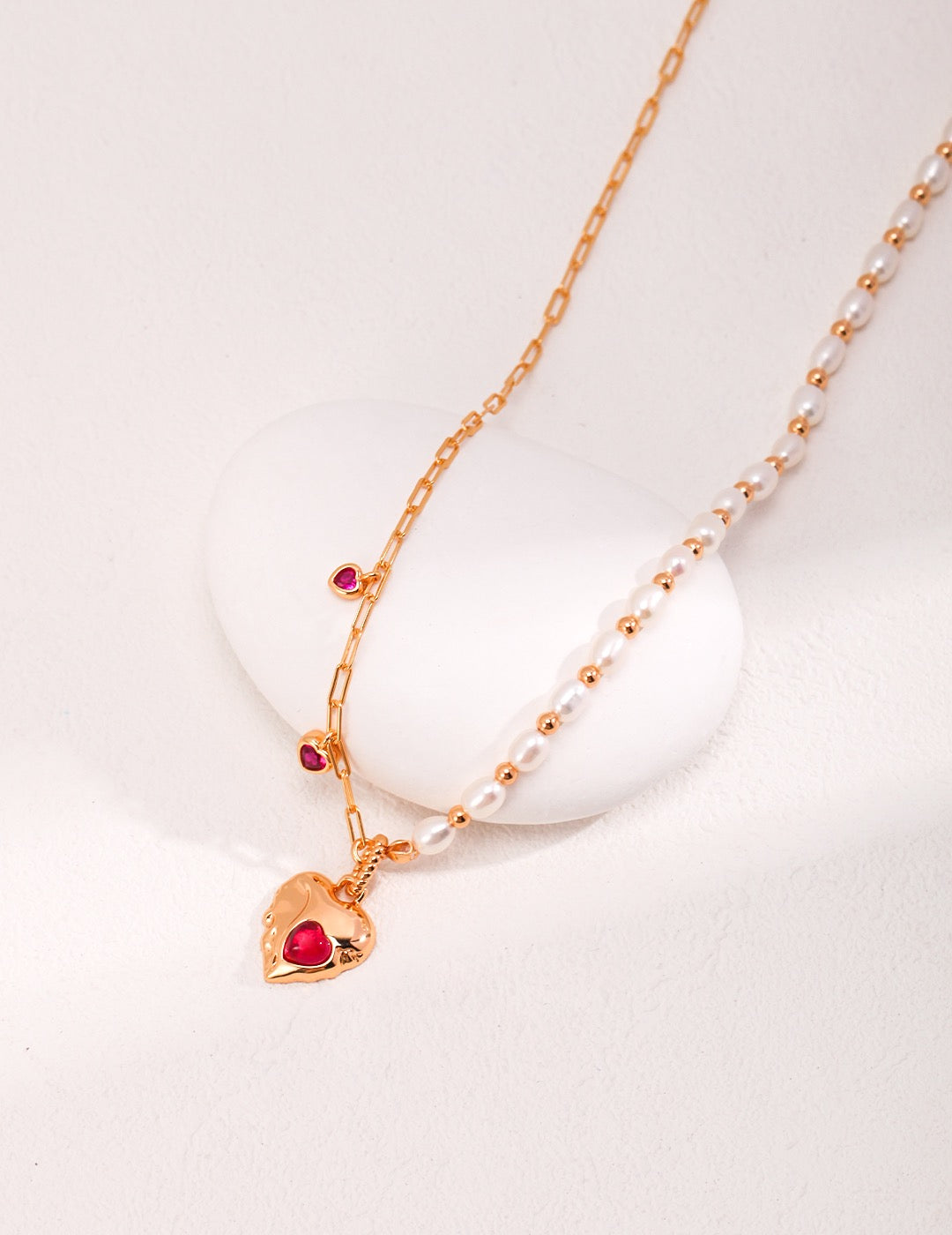 Cherished Heart Pearl Necklace